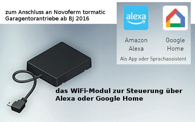 WiFi-Modul für Novoferm tormatic Alexa Google Home
