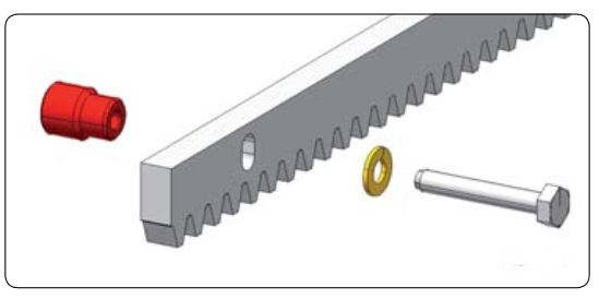 Stahlzahnstange 5 x 1m, verzinkt 30x12 Modul 4 mit Montagematerial schraubbar